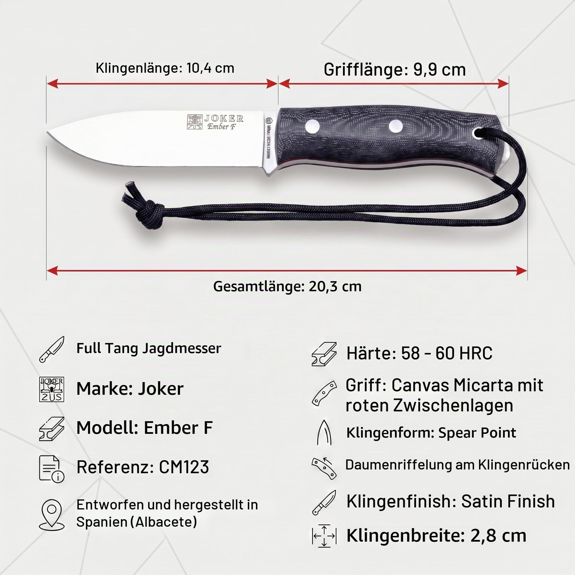 Joker Ember F CM123 Outdoormesser 10,5 cm