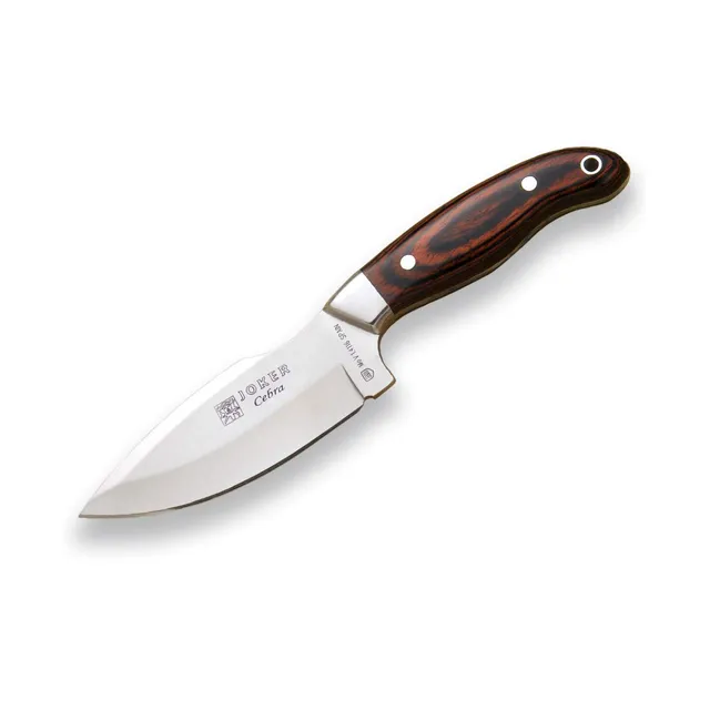 Joker Cebra CR39 Jagdmesser rotes Holz 11,5 cm Drop Point