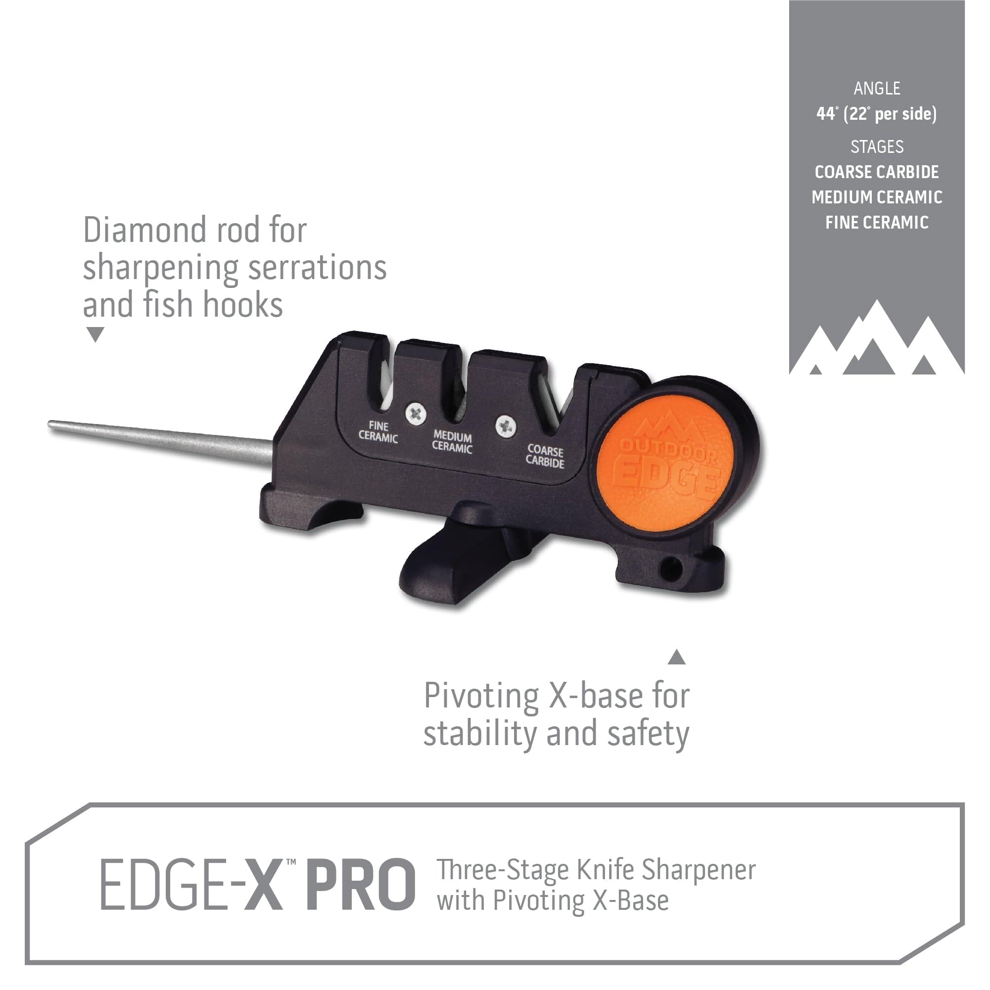 Outdoor Edge Edge-X Pro Messerschärfer 4-in-1 orange