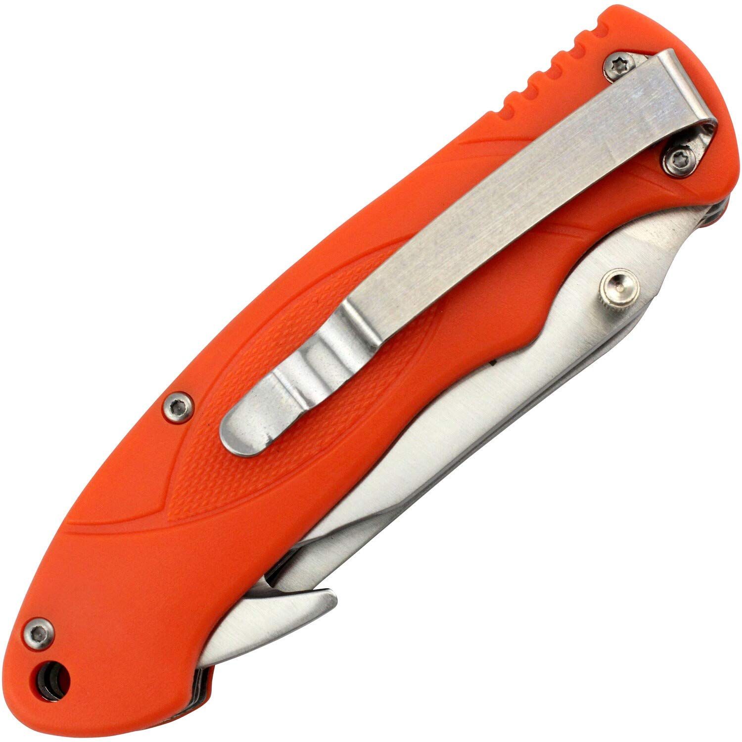 Wald & Forst Einhand Jagdmesser Orange 8 cm Säge