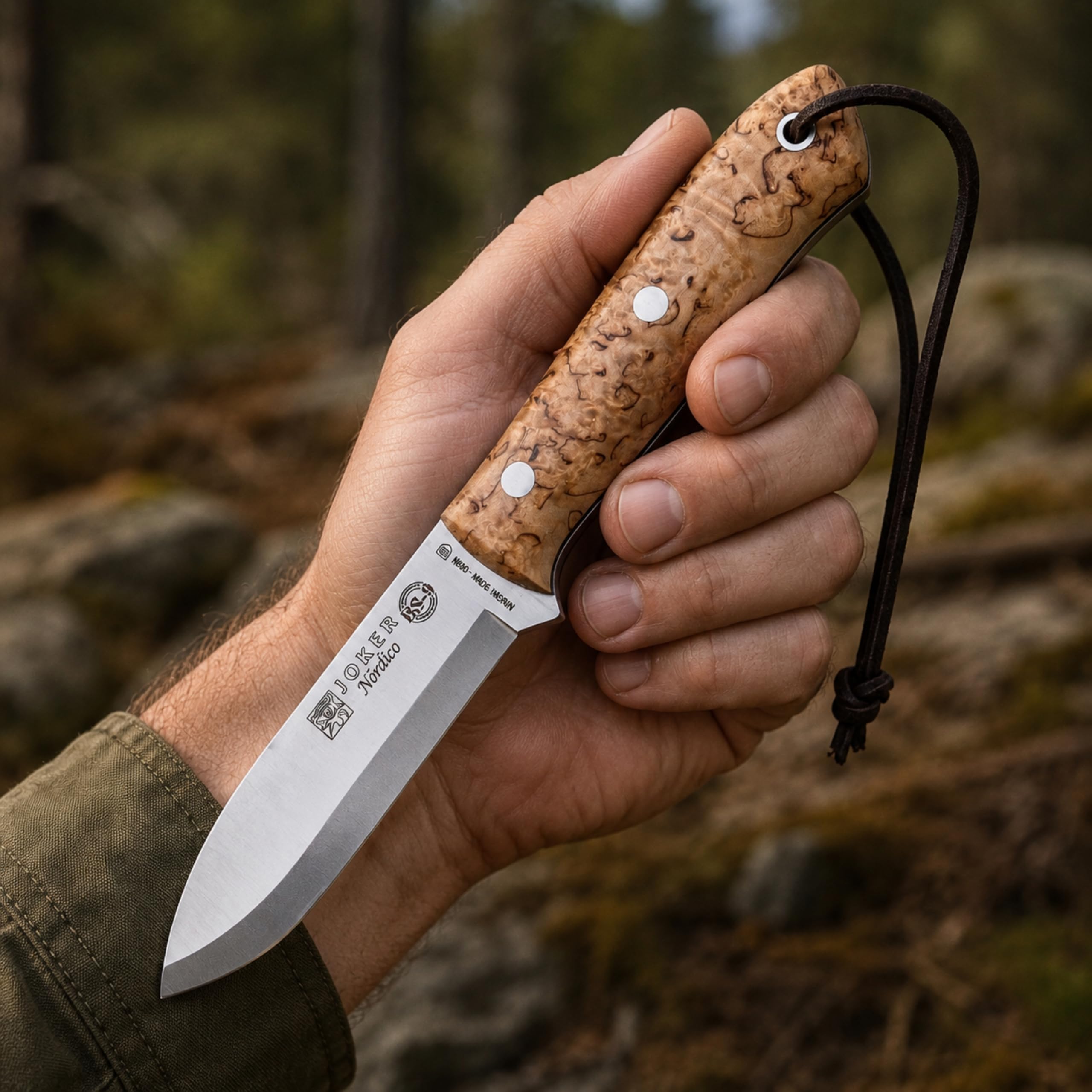 Joker Nórdico CL115 Jagdmesser Birke 10 cm Feuerstahl