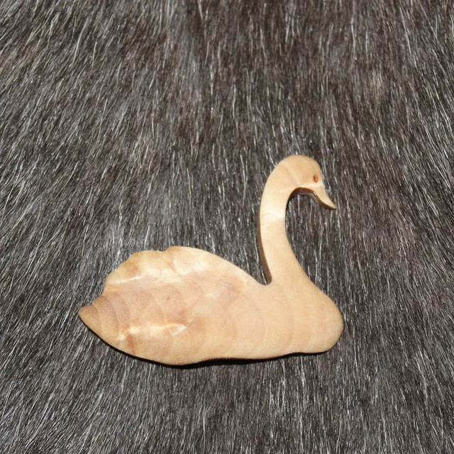 Wood Jewel Swan Magnet Kühlschrankmagnet Birke