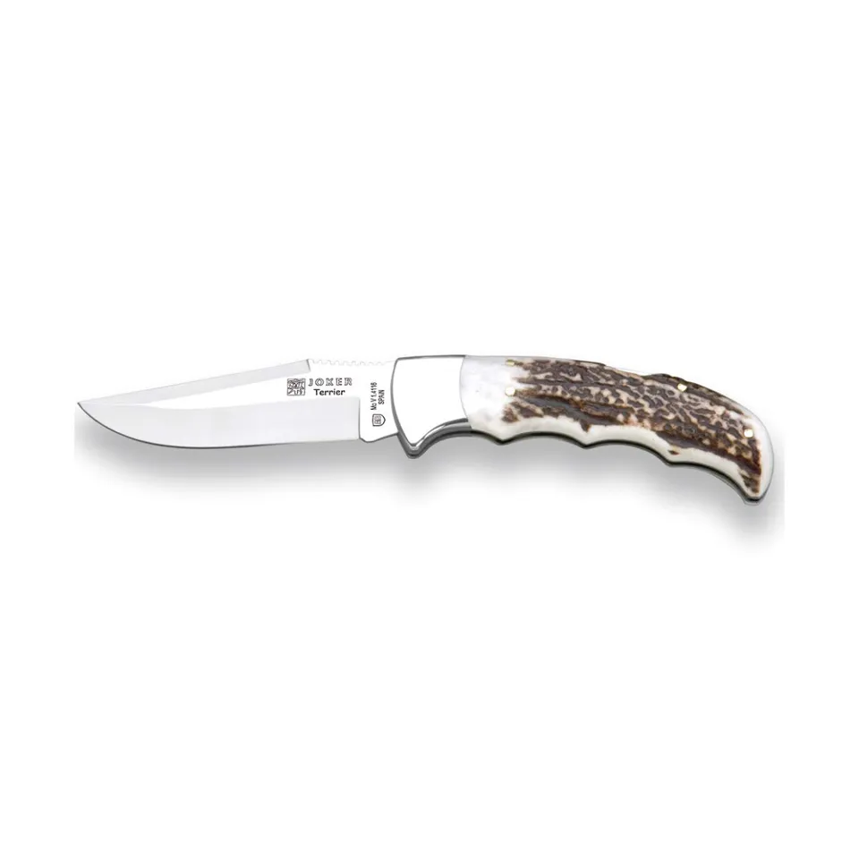 Joker Terrier NC17 Klappmesser Hirschhorn 9 cm