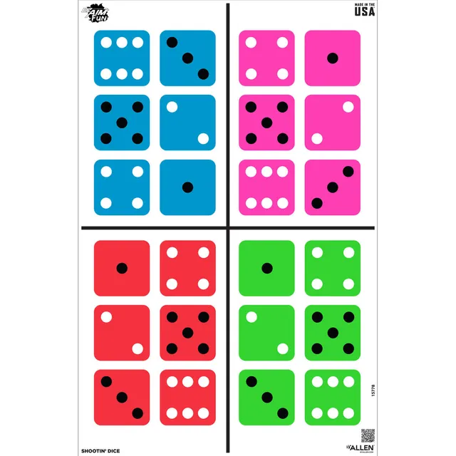 Allen EZ Aim Fun Shootin Dice Schießscheiben 3er Pack bunt