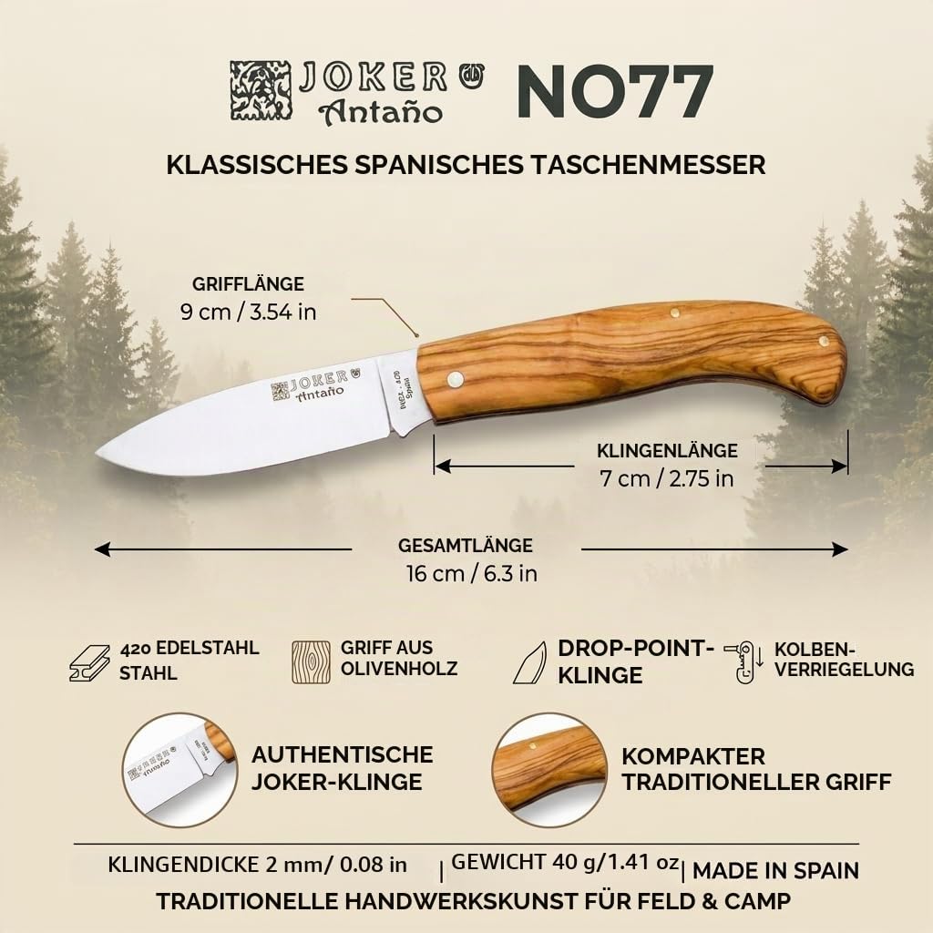 Joker NO77 Taschenmesser Olive 7 cm rostfrei
