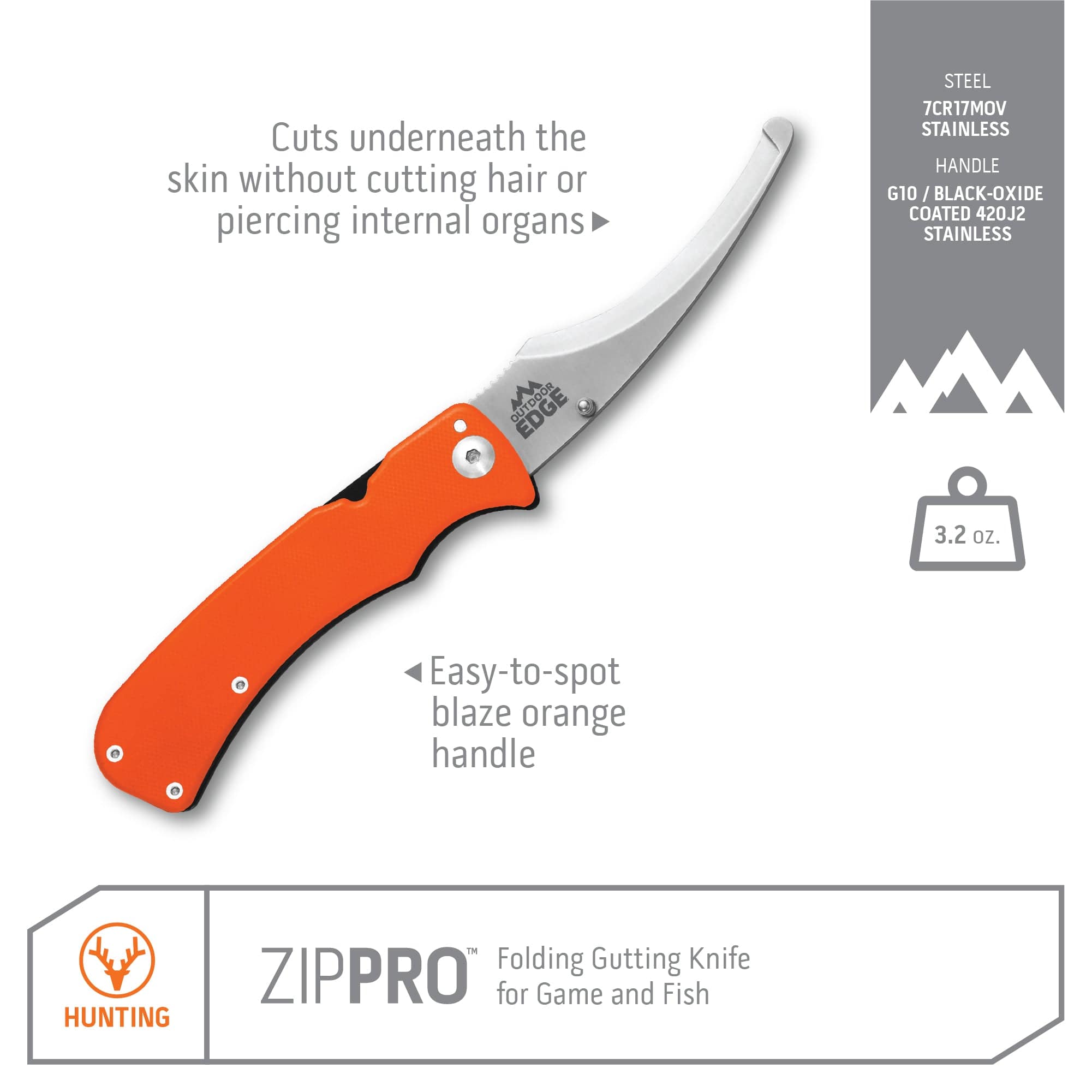 Outdoor Edge ZipPro Klappmesser 8,0 Zoll stumpfe Spitze