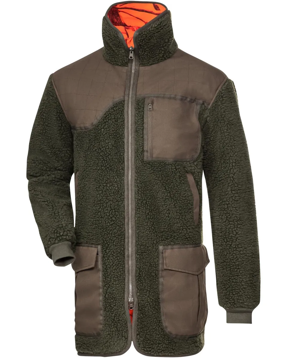 Wald & Forst Faserpelz Wendejacke M Signalcamo/Oliv geräuscharm