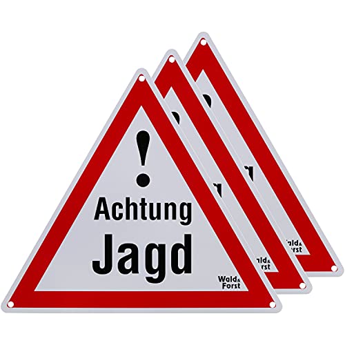 Wald & Forst Achtung Jagd Warnschild 3er-Pack reflektierend