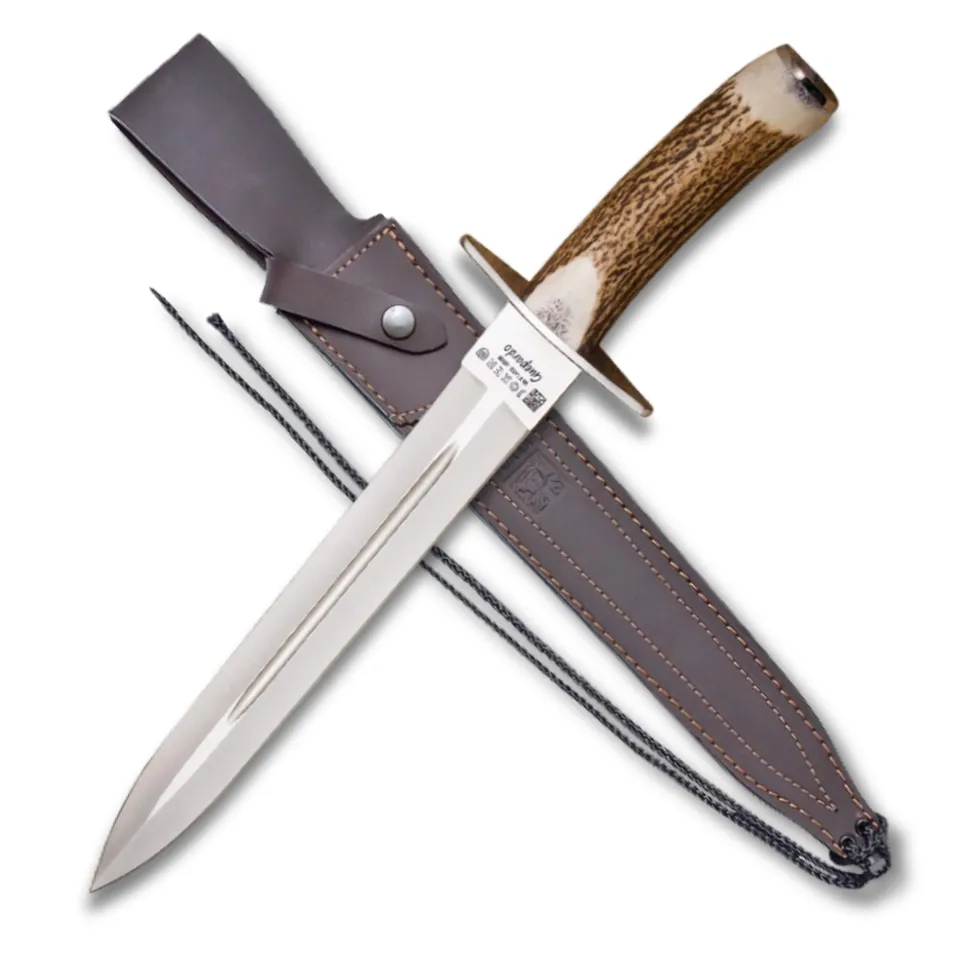 Joker Guepardo CC29 Jagdmesser Hirschhorn 30 cm Lederscheide