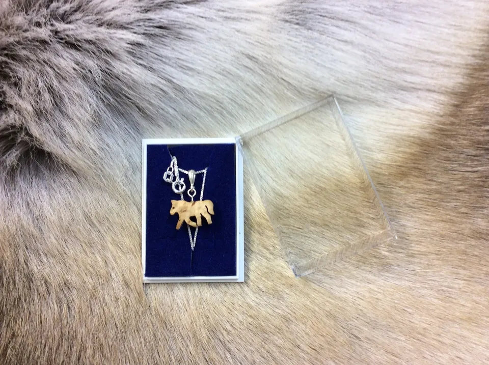 Wood Jewel Horse Halskette Maserbirke 45 cm