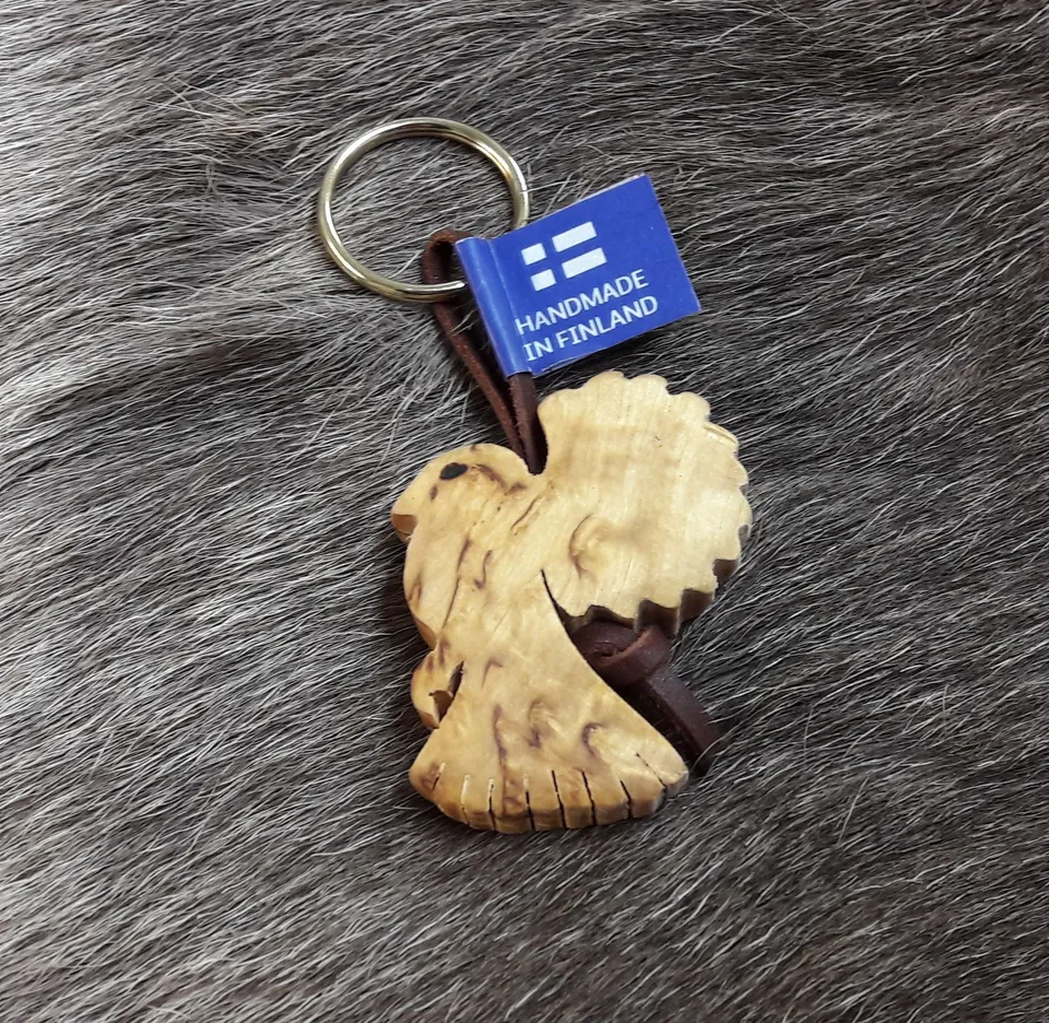 Wood Jewel 380a Kuukkeli Schlüsselanhänger Lederband Maserbirke