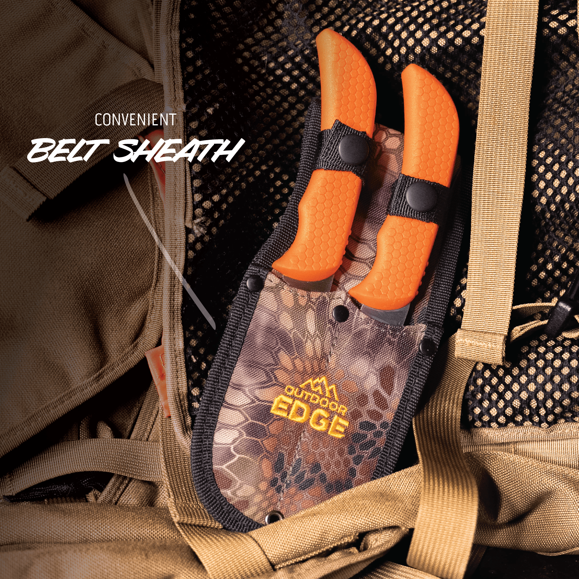 Outdoor Edge WildPair Jagdmesser-Set Orange mit Scheide