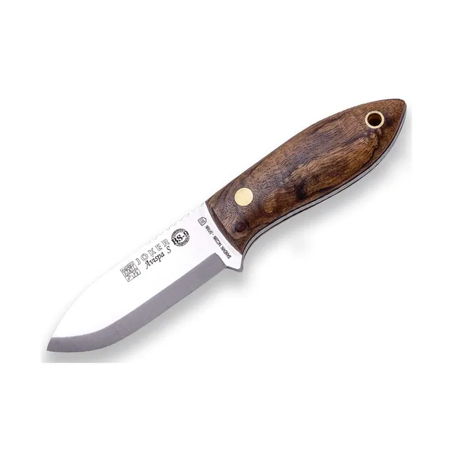 Joker Avispa S CN121 Jagdmesser Walnuss 8cm Lederscheide