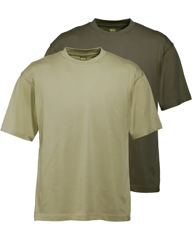 Wald & Forst T-Shirts 2er-Pack Oliv Baumwolle 155 g