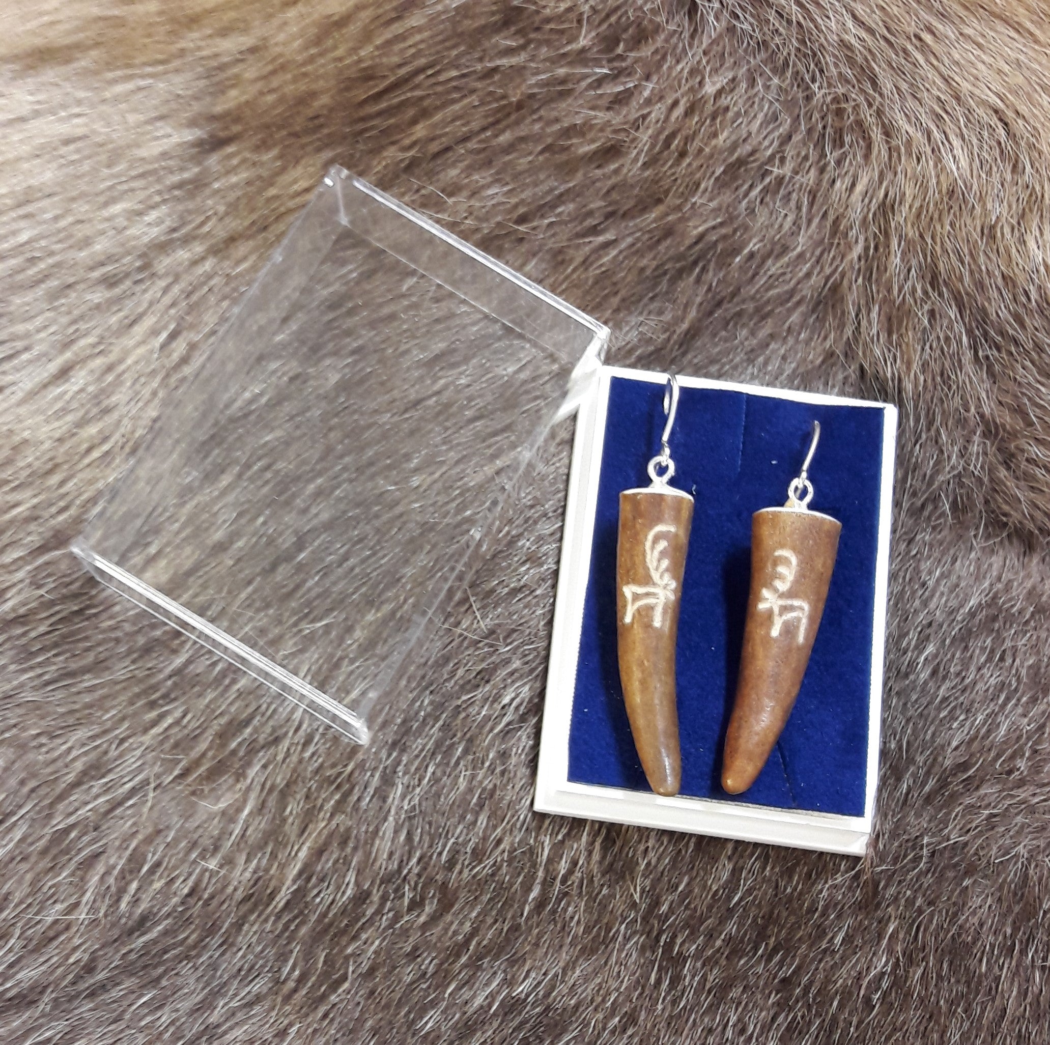 Wood Jewel 85K Ohrringe Rentierhorn Rentiermotiv