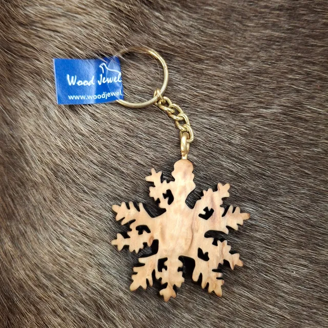 Wood Jewel 399 Schlüsselanhänger Schneeflocke Holz