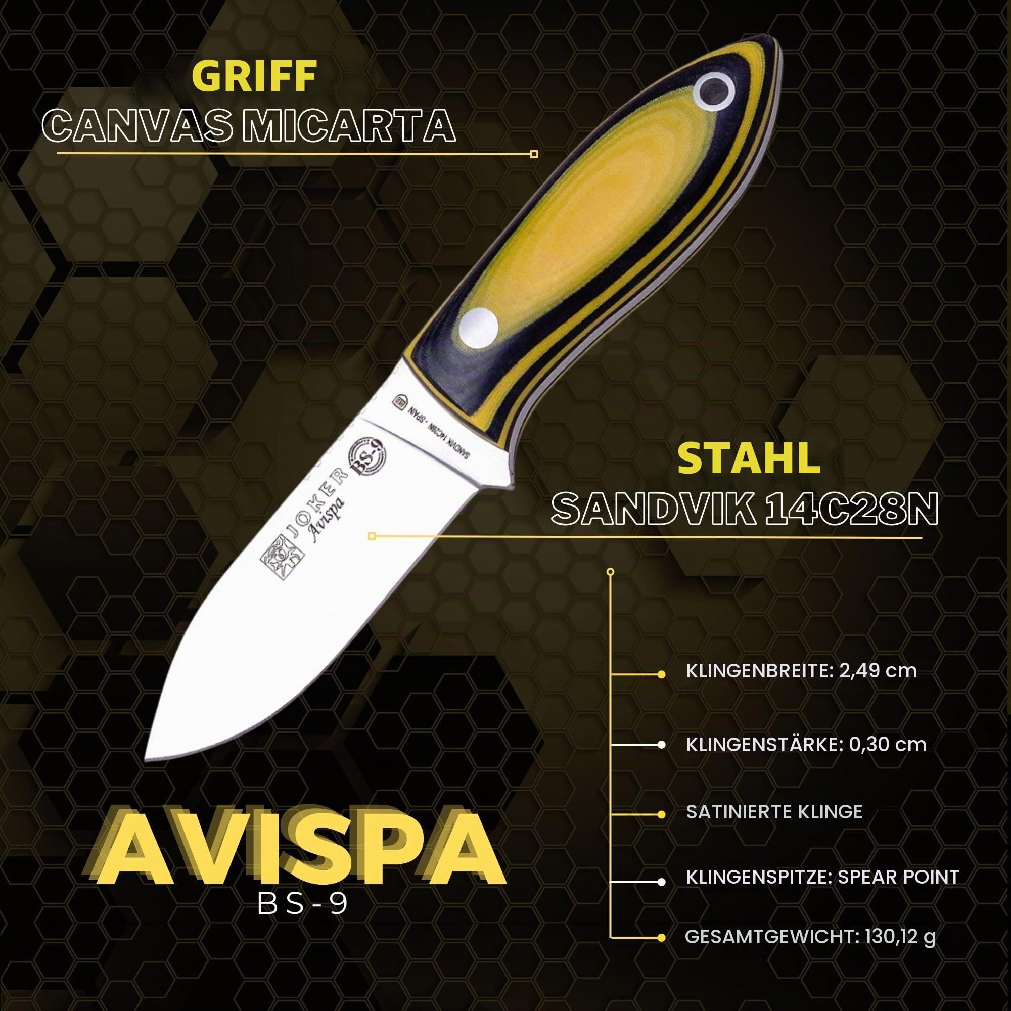 Joker BS9 Avispa CM117 Überlebensmesser 8 cm Micarta