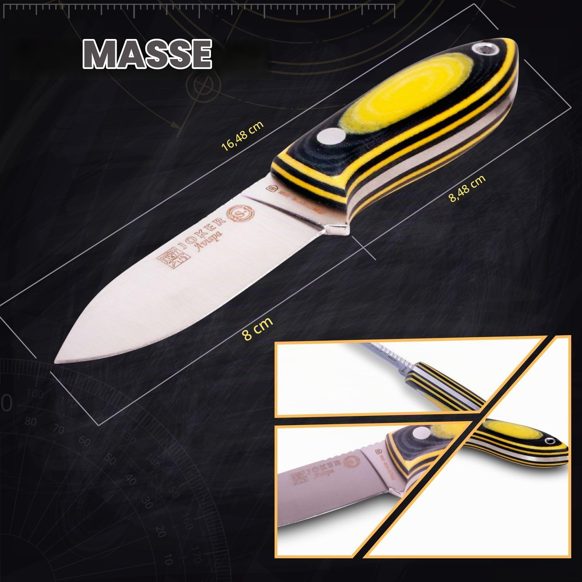 Joker BS9 Avispa CM117 Überlebensmesser 8 cm Micarta