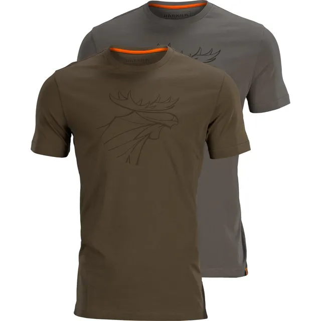 Härkila Essentials Graphic T-Shirt 2er Grün Grau