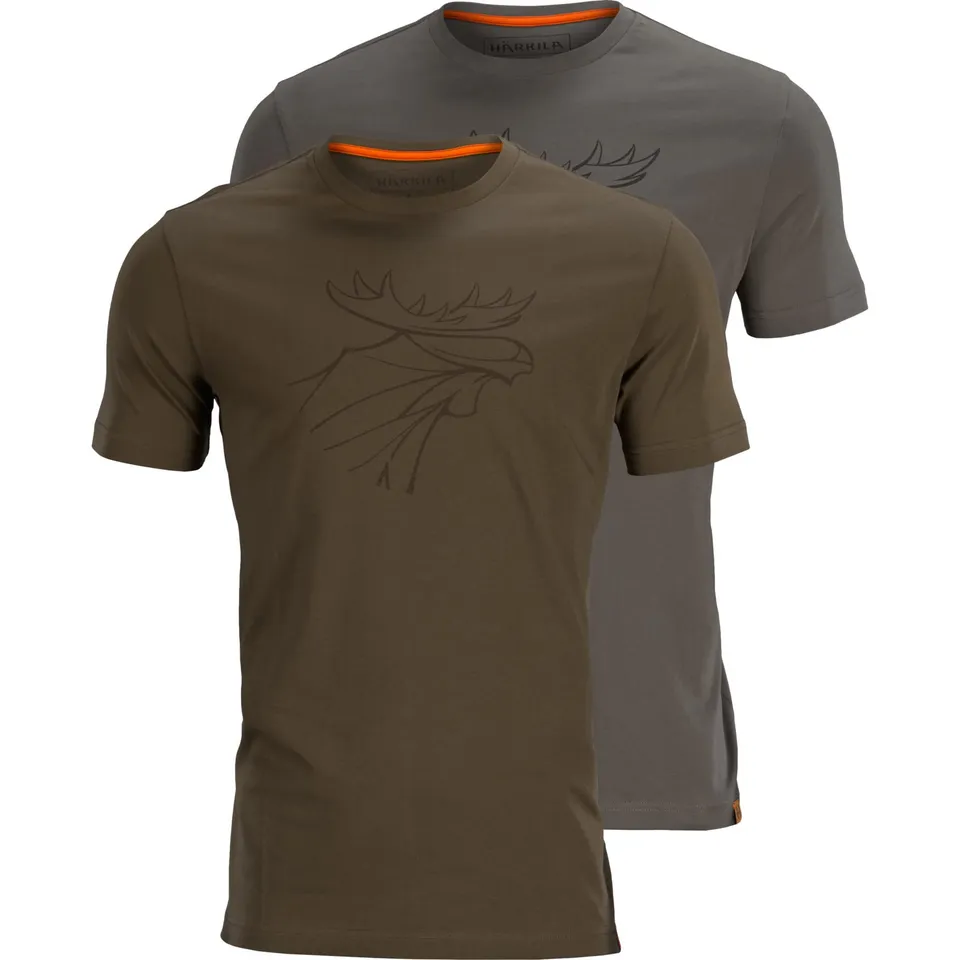 Härkila Essentials Graphic T-Shirt 2er Grün Grau