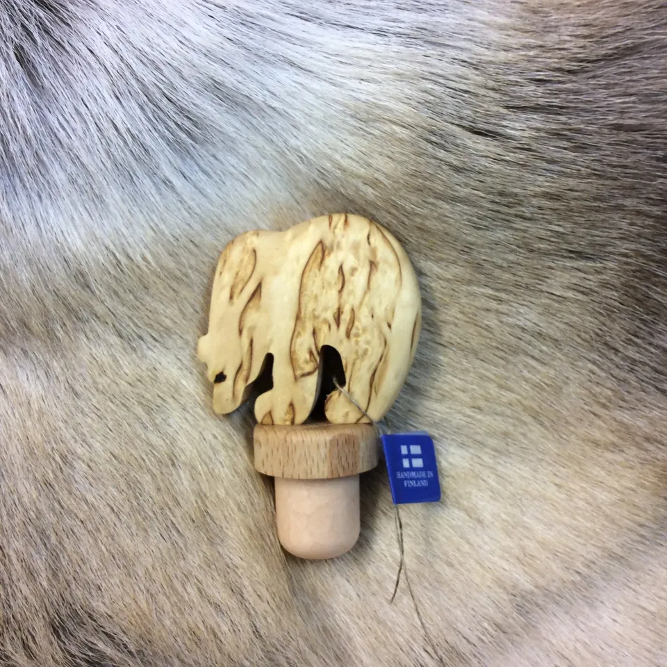Wood Jewel Flaschenverschluss Bär Visabirke Silikon