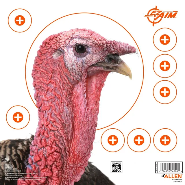 Allen EZ Aim Turkey Zielscheiben 12 Zoll 6er Pack vierfarbig