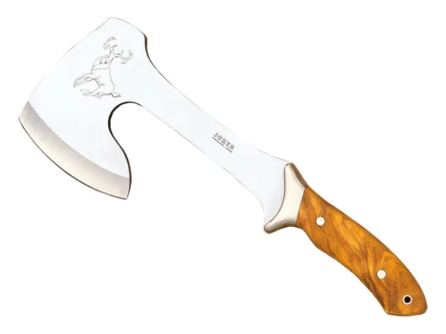 Joker Cazador HO00 Jagdaxt Olivenholz 21 cm Lederscheide