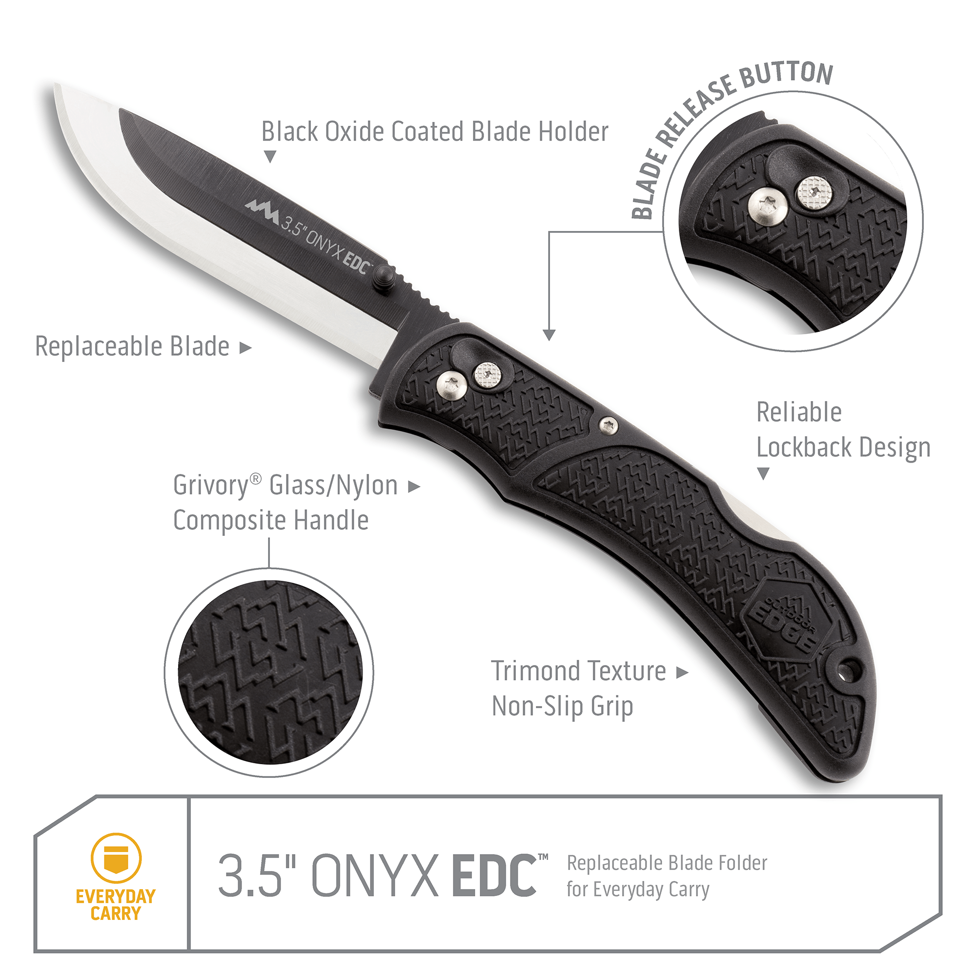Outdoor Edge Razor Onyx 3.5 Taschenmesser 27 Klingen