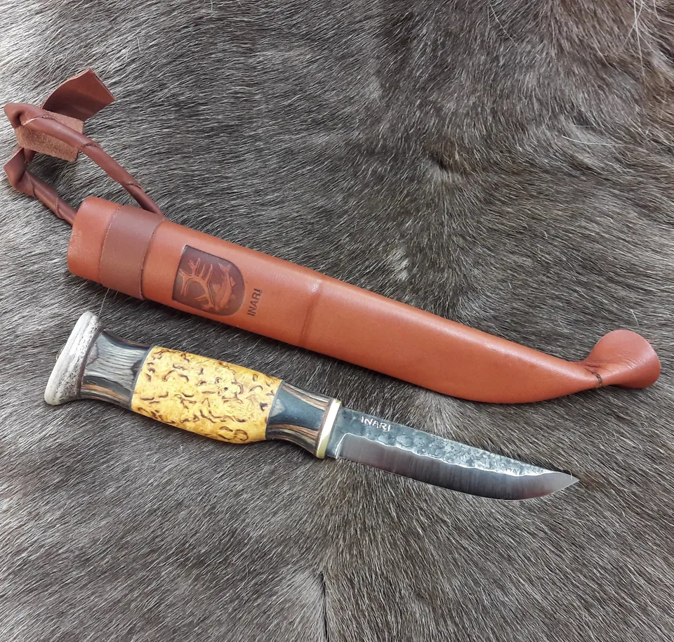Wood Jewel Inari Messer 9,5 cm Birke Lederscheide