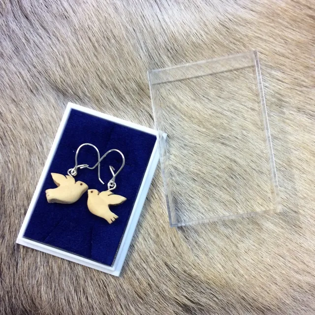 Wood Jewel Dove Ohrringe Birke Silberhaken