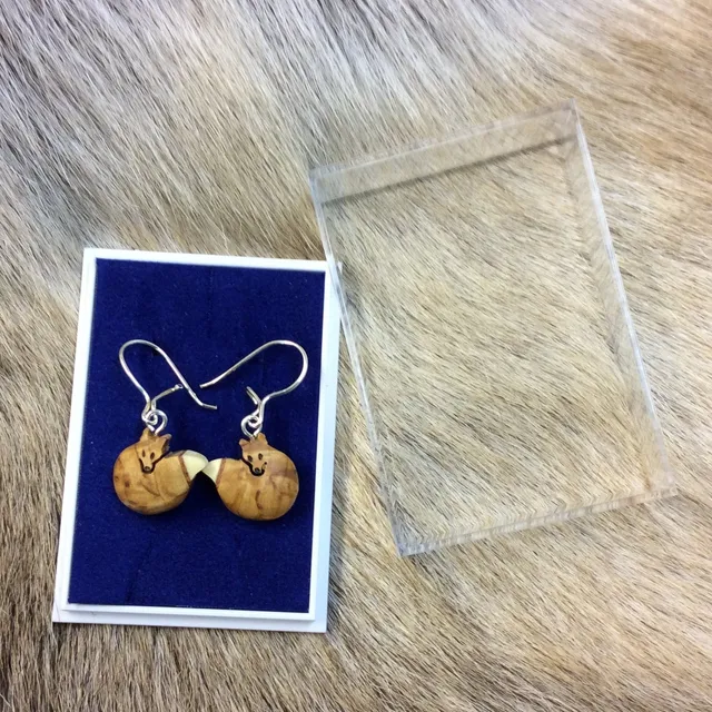 Wood Jewel Fuchs Ohrringe Birke Silberhaken