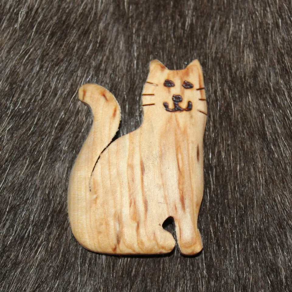 Wood Jewel 2103 Katze Magnet Maserbirke