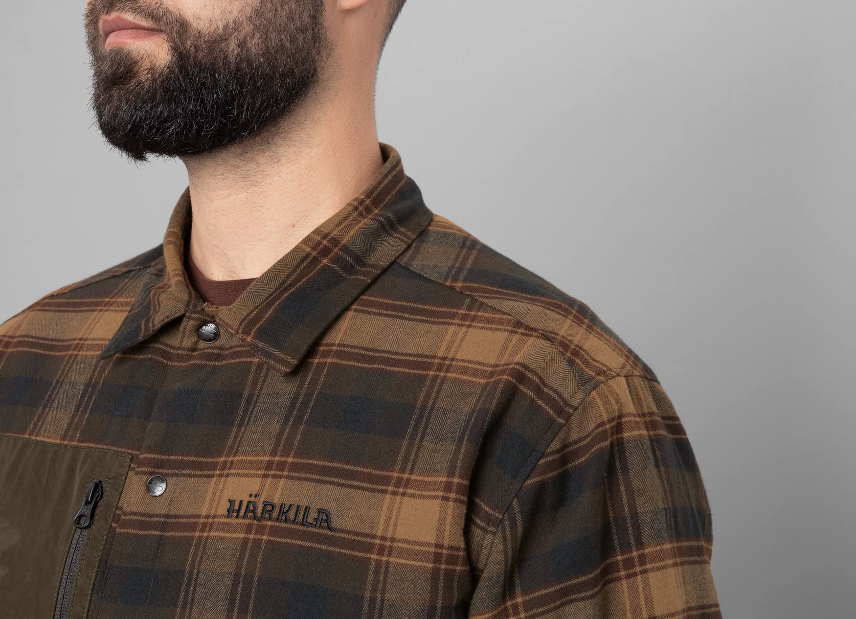 Härkila Eirik Wende-Hemdjacke S Karo Grün Bionic Finish