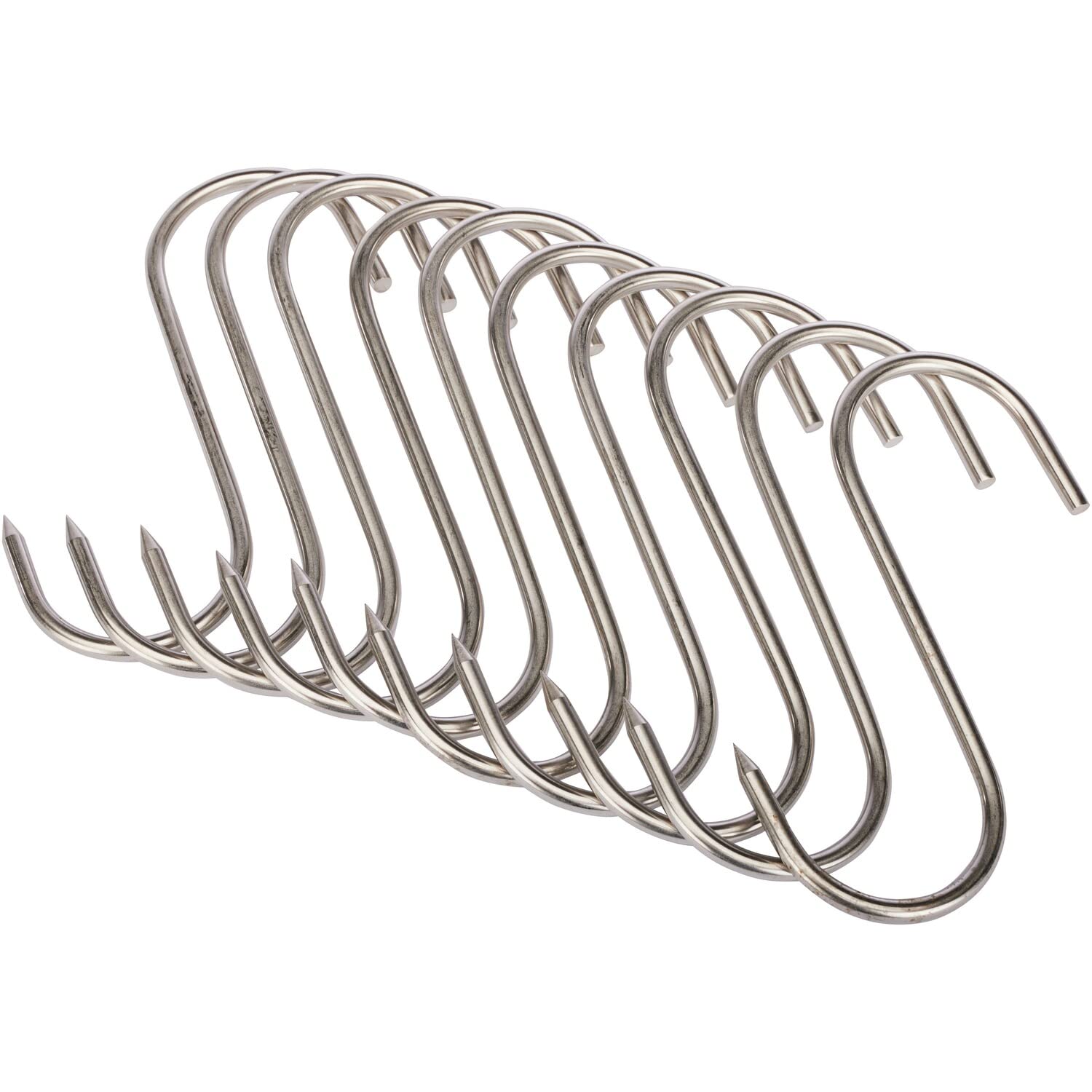 Wald & Forst S-Haken Edelstahl Fleischhaken 10er 16cm