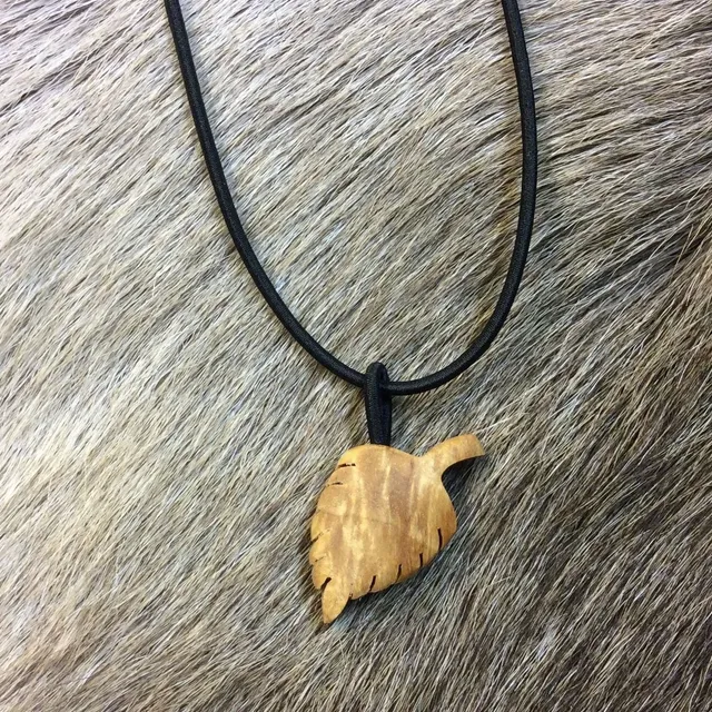Wood Jewel Halskette Leaf Gummiband Birke Blatt