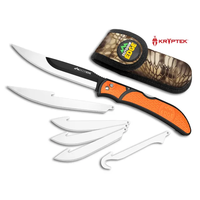Outdoor Edge RazorBone Klappmesser Blaze Orange 6 Klingen