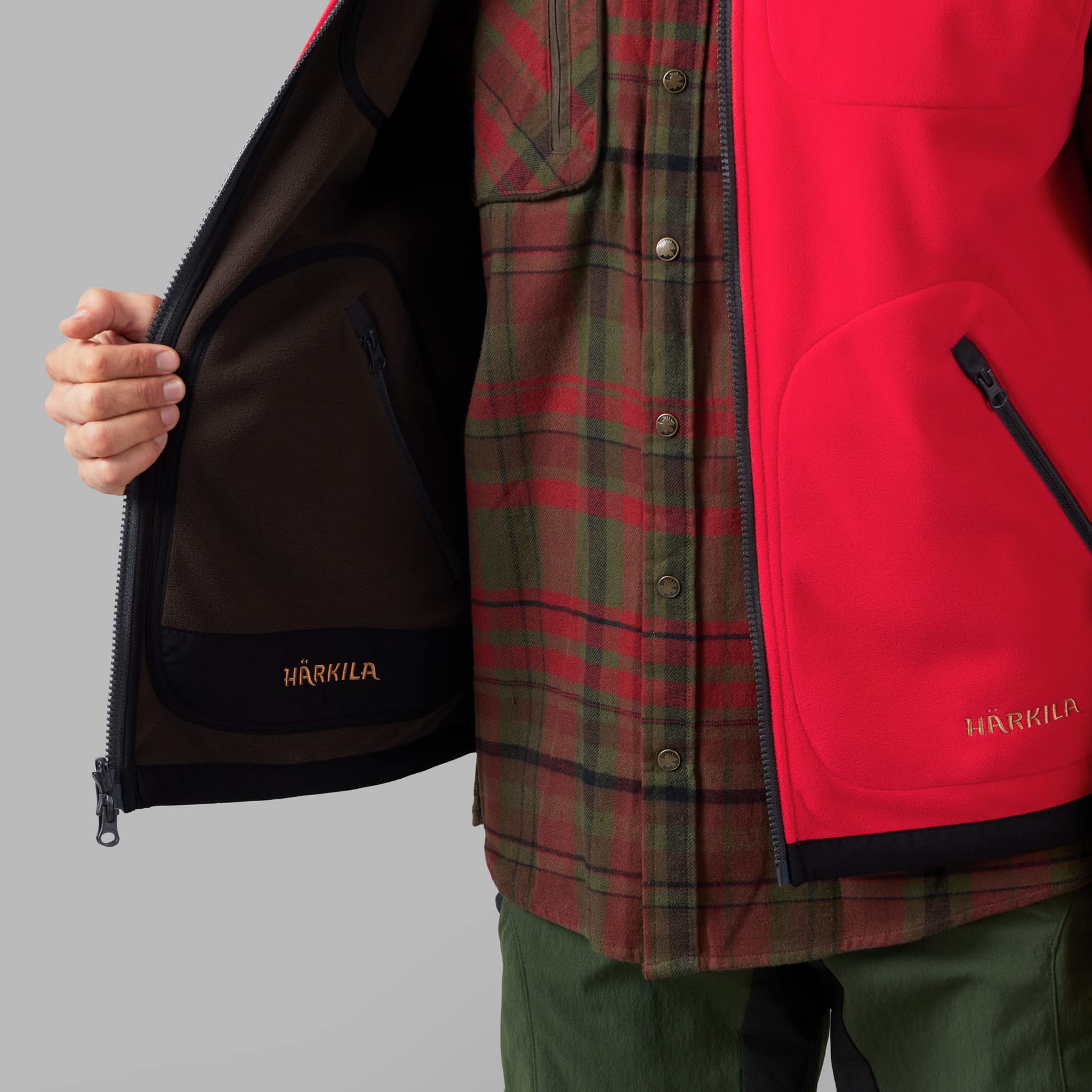 Härkila Kamko Fleece Weste XL braun/rot winddicht