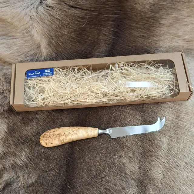 Wood Jewel Käsemesser Griff Maserbirke Geschenkbox