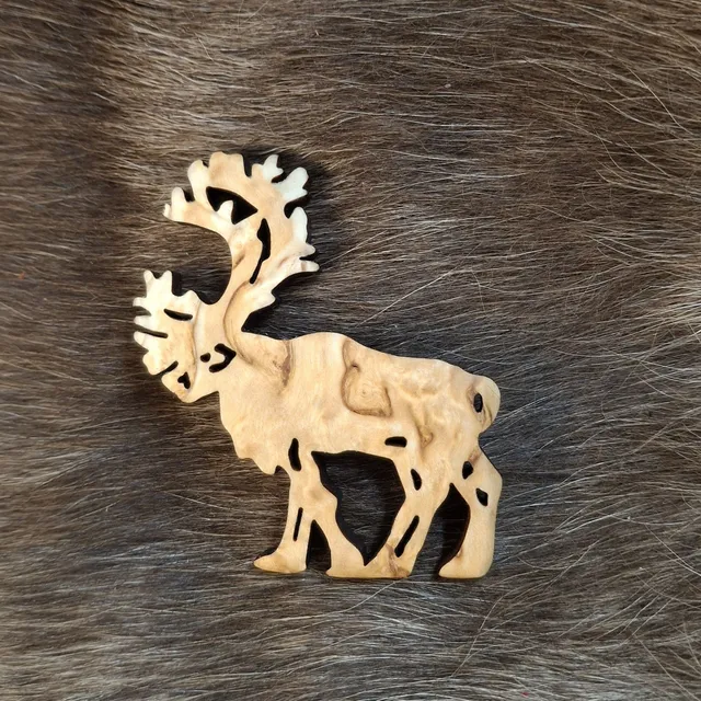 Wood Jewel 2101 Magnet Rentier Maserbirke