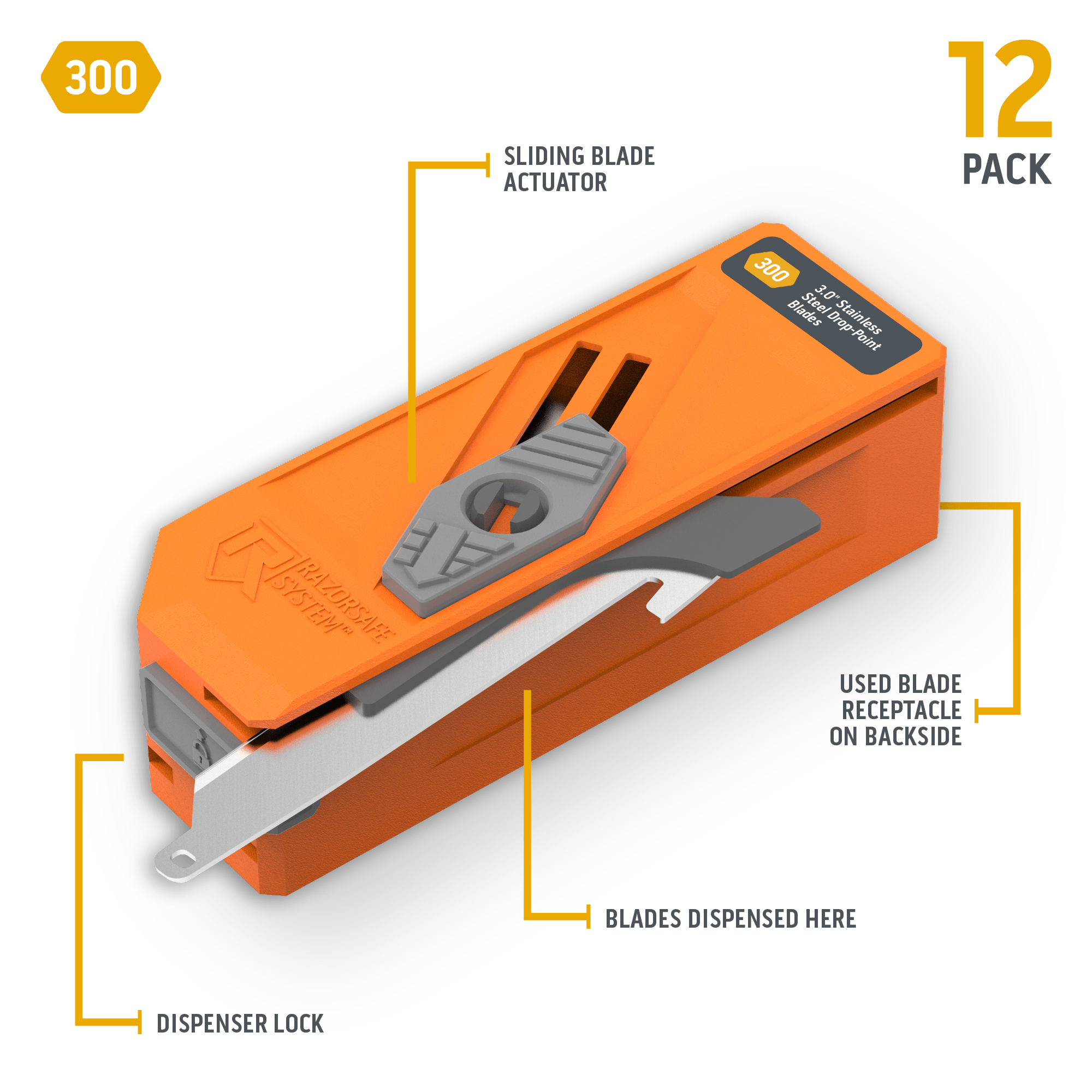 Outdoor Edge Ersatzklingen Drop Point 7,6 cm 12er
