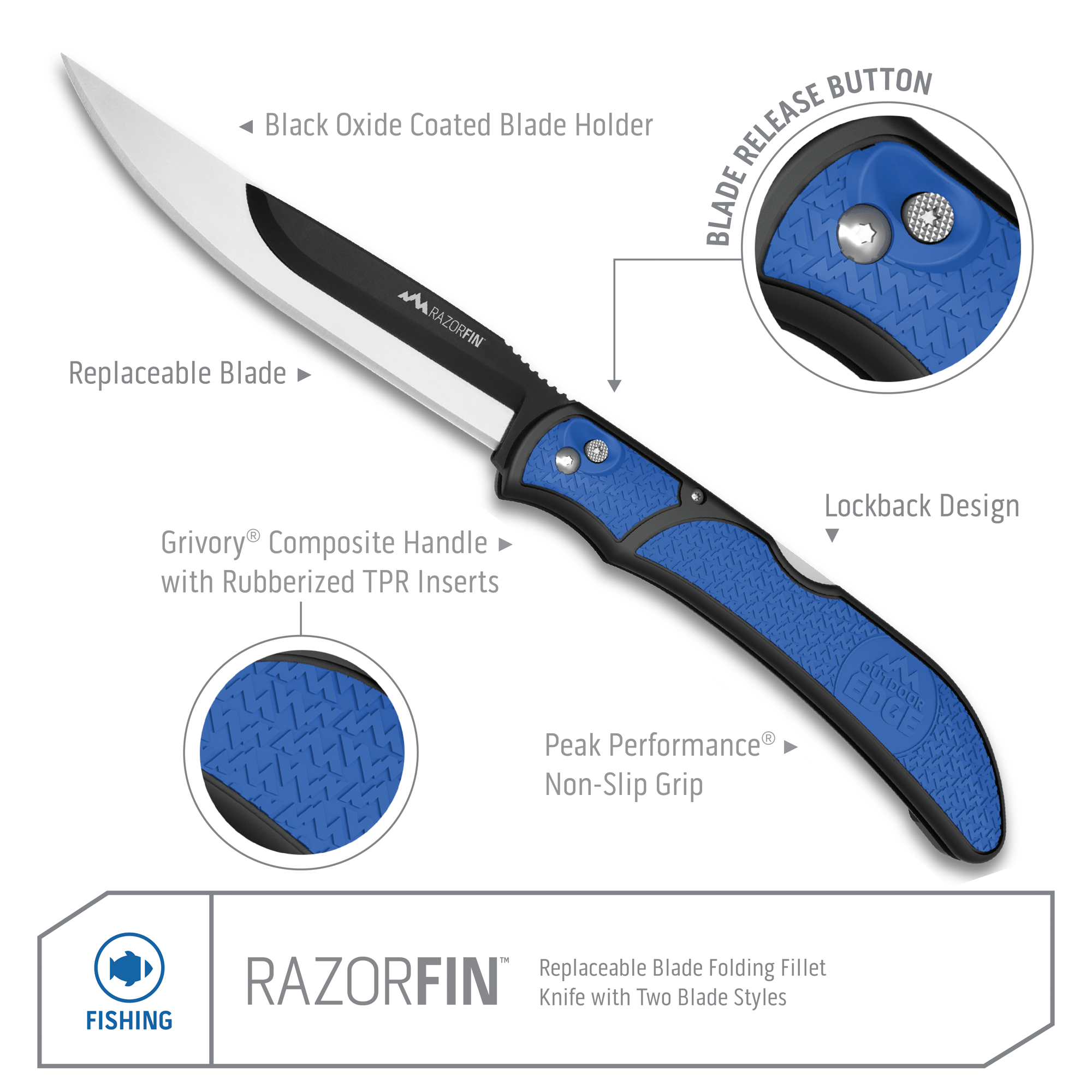 Outdoor Edge RazorFin Filetiermesser Klappbar 12,7 cm