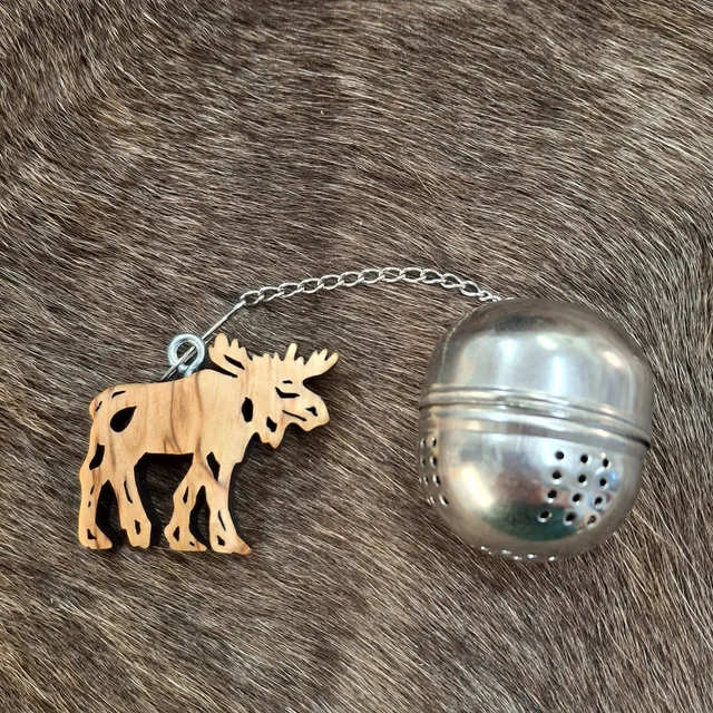 Wood Jewel Tea Ball Moose Teesieb Birke Elch