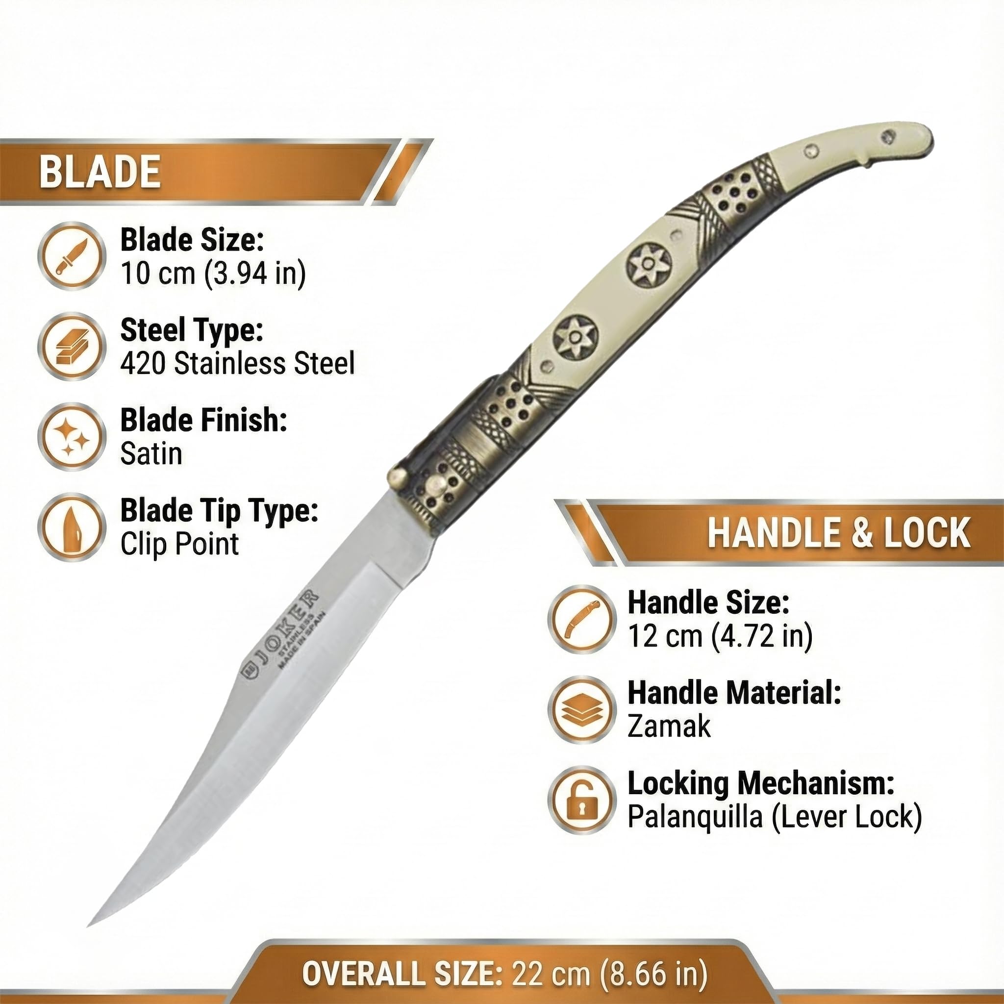 Joker N103D Taschenmesser Zamak ABS Clip Point 10 cm