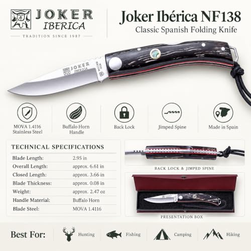 Joker Ibérica NF138 Klappmesser Büffelhorn satiniert