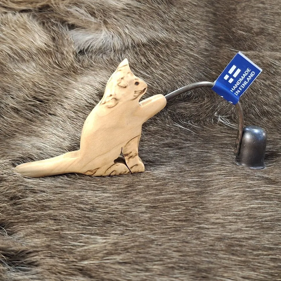 Wood Jewel Katze Kerzenlöscher Birke Metall