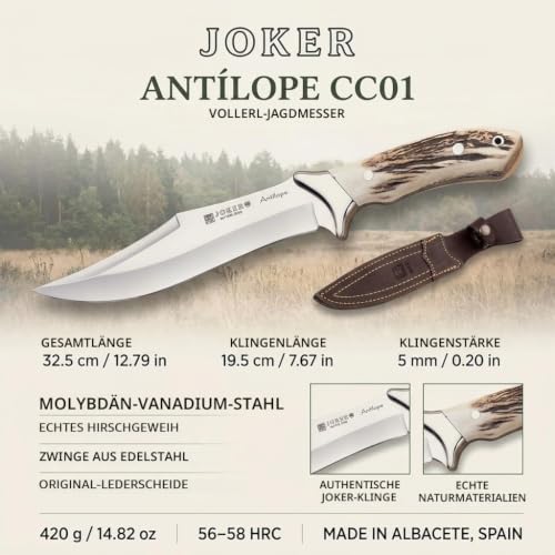 Joker Antilope CC01 Jagdmesser Hirschhorn 19,5 cm