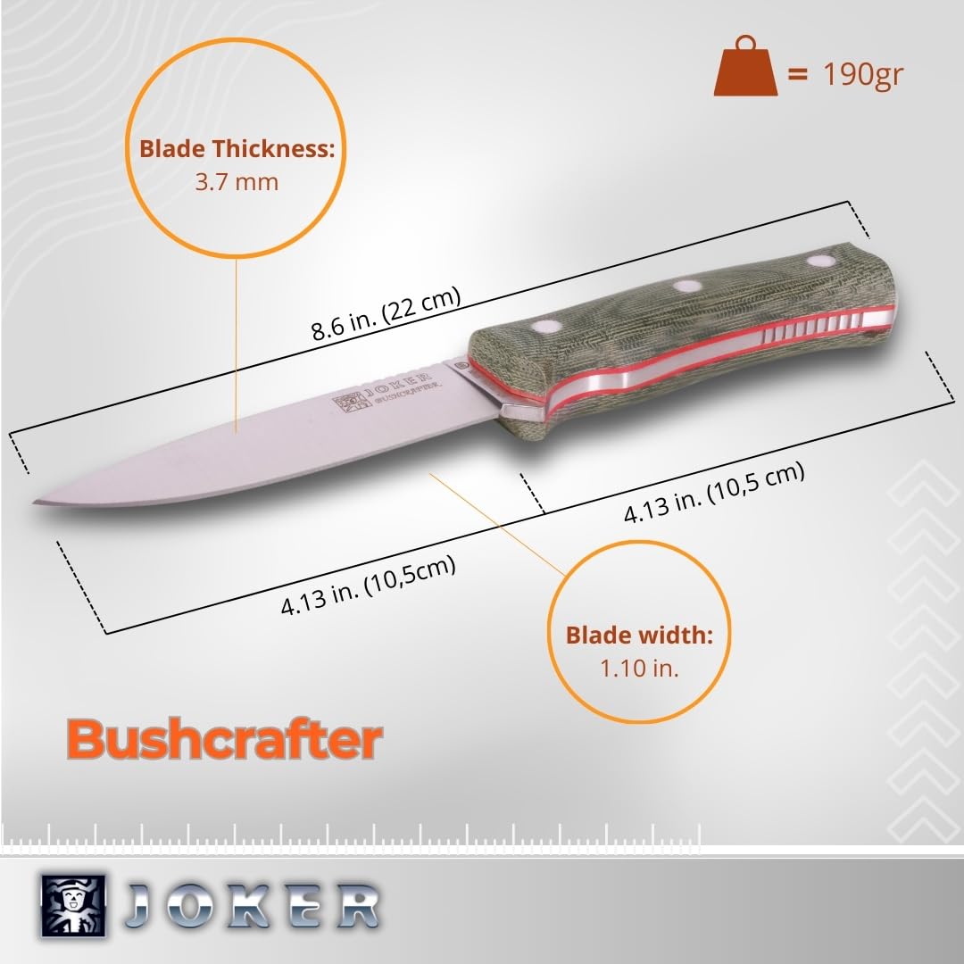 Joker Bushcrafter CV120-P Gürtelmesser N695 Feuerstahl