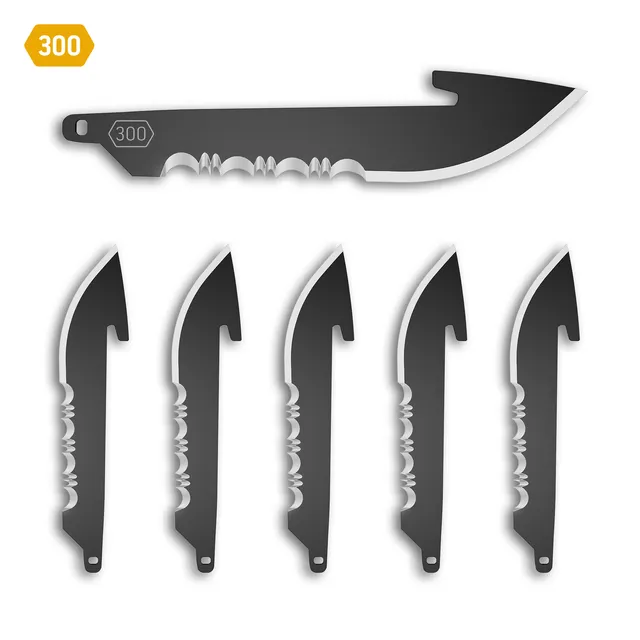 Outdoor Edge 300 Ersatzklingen 7,6 cm halbgezahnt 6er rostfrei