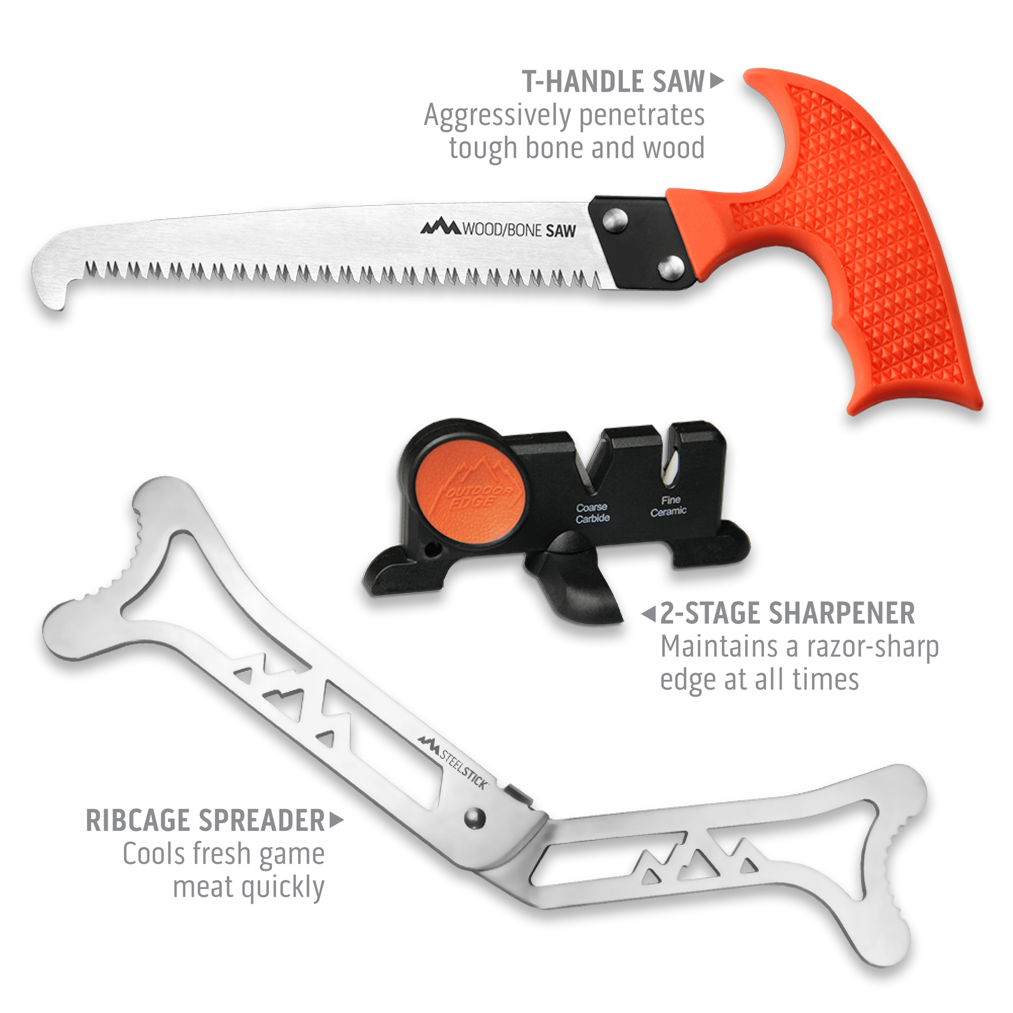 Outdoor Edge Jaeger Pak Aufbrechset 8-teilig orange Edelstahl