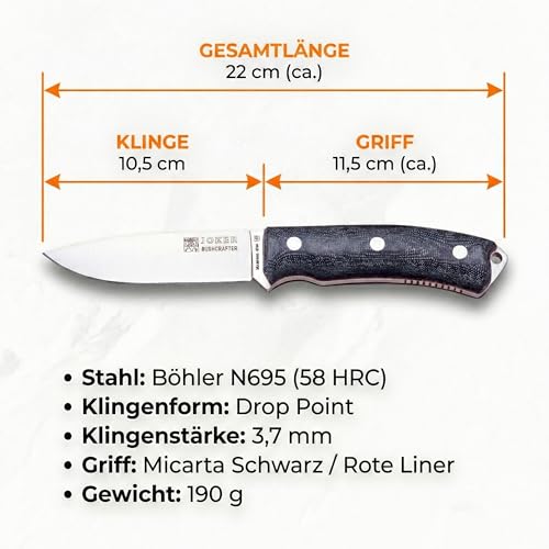 Joker Bushcrafter CM120 Messer Micarta N695 10,5cm